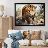 Leopard Silent Attack - Leopard Bedroom Wall Art