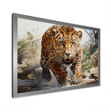 Leopard Silent Attack - Leopard Bedroom Wall Art