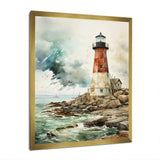 Vintage Lighthouses Guiding Light V - Architecture Canvas Wall Art