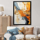 Orange Blue Line Art Abstract Expressionism - Abstract Canvas Wall Art