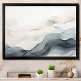 Blue Grey Line Art Conceptual Abstract II - Abstract Canvas Wall Art