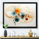 Teal Orange Line Art Conceptual Abstracts II - Abstract Canvas Wall Art