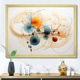 Teal Orange Line Art Conceptual Abstracts II - Abstract Canvas Wall Art