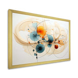 Teal Orange Line Art Conceptual Abstracts II - Abstract Canvas Wall Art