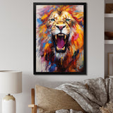 Abstract Roar Lion - Red Lion Wall Art