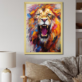Abstract Roar Lion - Red Lion Wall Art