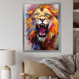 Abstract Roar Lion - Red Lion Wall Art