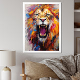 Abstract Roar Lion - Red Lion Wall Art