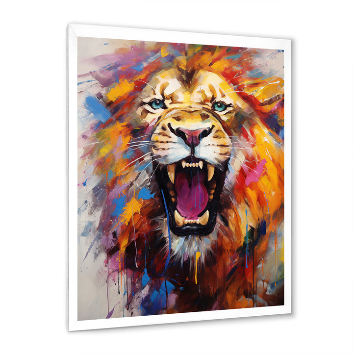 Abstract Roar Lion - Red Lion Wall Art