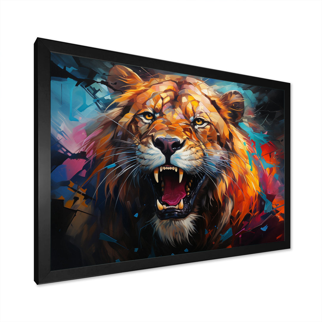 Lion Futuristic Wilderness Futurist - Lion Living Room Wall Art