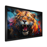 Lion Futuristic Wilderness Futurist - Lion Living Room Wall Art