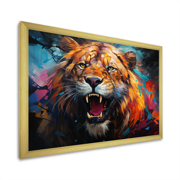 Lion Futuristic Wilderness Futurist - Lion Living Room Wall Art