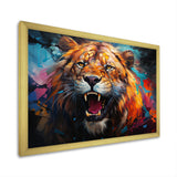 Lion Futuristic Wilderness Futurist - Lion Living Room Wall Art