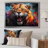 Lion Futuristic Wilderness Futurist - Lion Living Room Wall Art