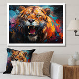 Lion Futuristic Wilderness Futurist - Lion Living Room Wall Art