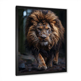 Black And White Lion Portrait Vibrant I - Animals Canvas Wall Art