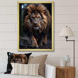 Black And White Lion Portrait Vibrant I - Animals Canvas Wall Art