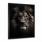 Black And White Lion Portrait Vibrant II - Animals Canvas Wall Art