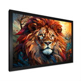 Lion Regal King Geometric - Brown Lion Wall Art