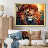 Lion Regal King Geometric - Brown Lion Wall Art