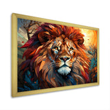 Lion Regal King Geometric - Brown Lion Wall Art