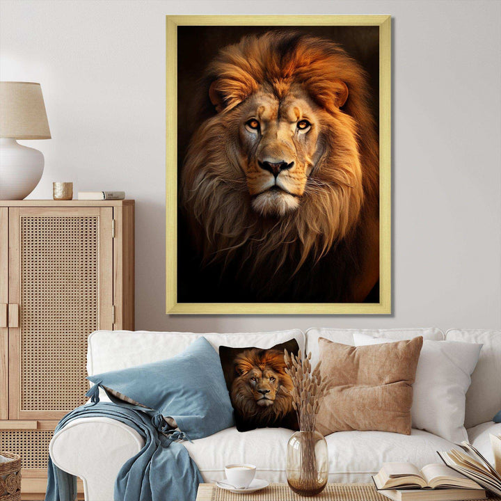 Lion Regal Majesty Lion - Animals Canvas Wall Art