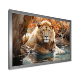 Lion Watercolor Oasis Watercolor - Lion Canvas Wall Art
