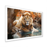 Lion Watercolor Oasis Watercolor - Lion Canvas Wall Art