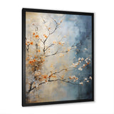 Orange Teal Maple Tree Glowing Embers III - Floral Canvas Wall Art