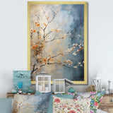 Orange Teal Maple Tree Glowing Embers III - Floral Canvas Wall Art