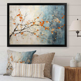 Orange Teal Maple Tree Glowing Embers V - Floral Canvas Wall Art