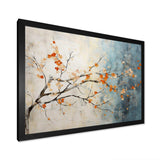 Orange Teal Maple Tree Glowing Embers V - Floral Canvas Wall Art