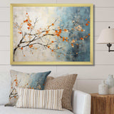 Orange Teal Maple Tree Glowing Embers V - Floral Canvas Wall Art