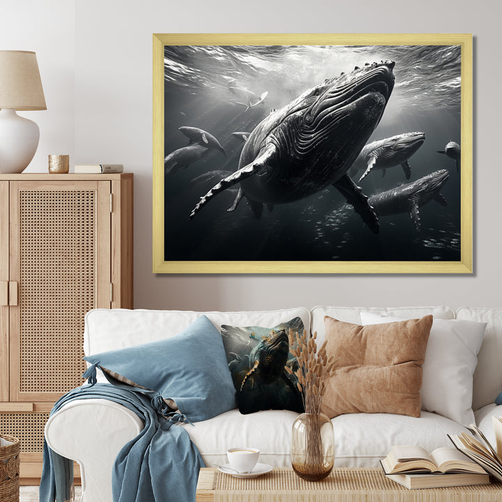 Grey Marine Animals Graceful Giants - Marine Animals Wall Art Prints