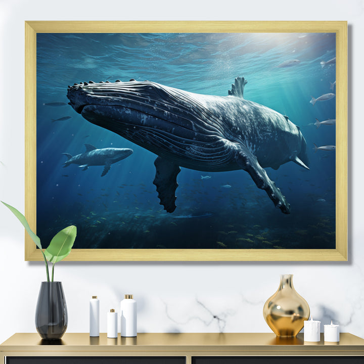 Blue Marine Animals Graceful Giants - Marine Animals Wall Art Prints