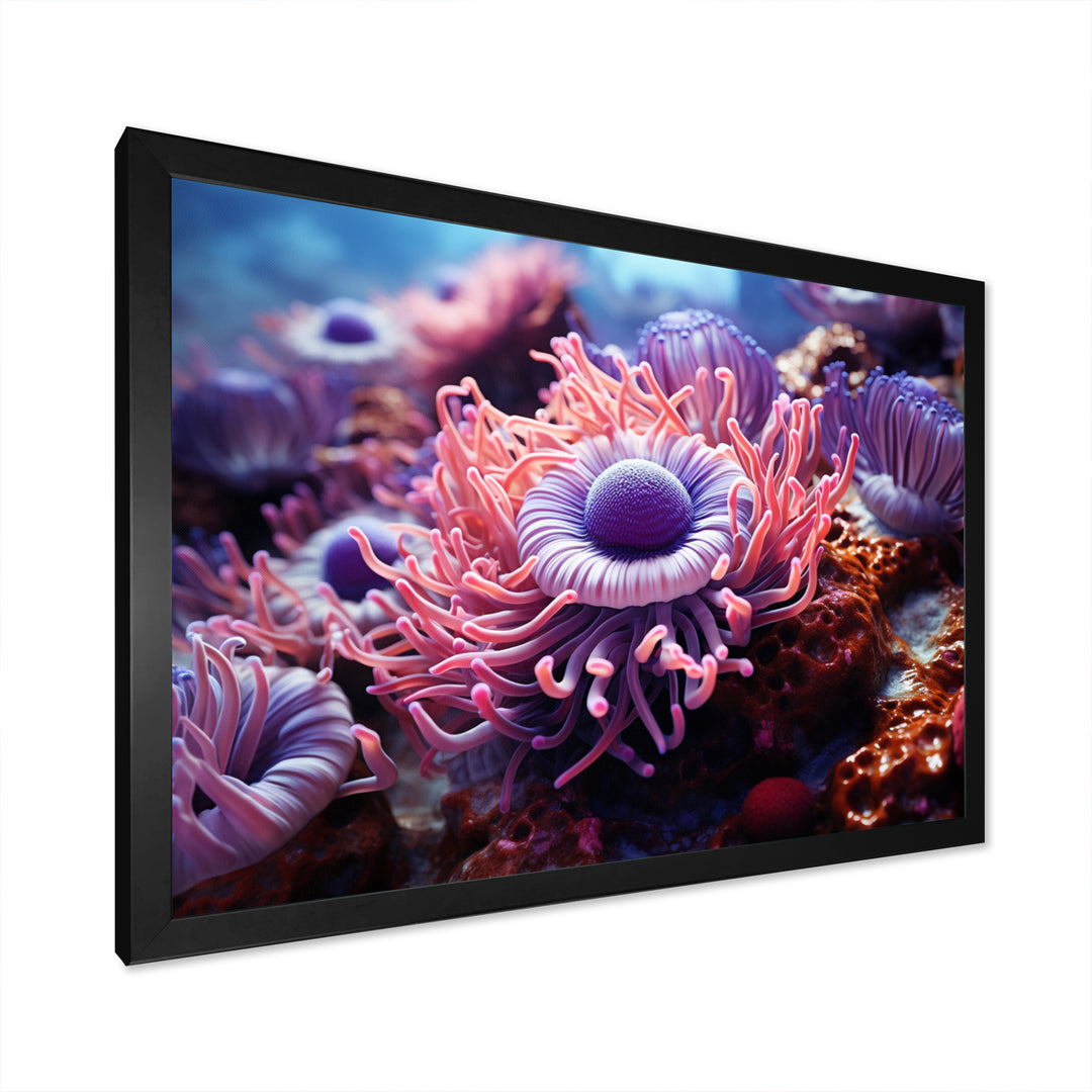 Purple Pink Marine Animals Harmony - Purple Marine Animals Wall Art