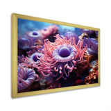 Purple Pink Marine Animals Harmony - Purple Marine Animals Wall Art
