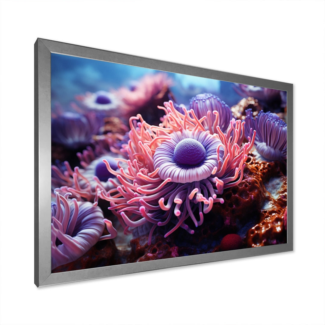 Purple Pink Marine Animals Harmony - Purple Marine Animals Wall Art