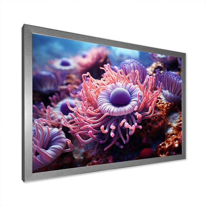 Purple Pink Marine Animals Harmony - Purple Marine Animals Wall Art