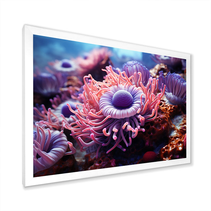 Purple Pink Marine Animals Harmony - Purple Marine Animals Wall Art