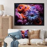 Purple Coral Marine Animals Harmony - Marine Animals Framed Canvas Art