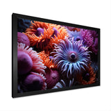 Purple Coral Marine Animals Harmony - Marine Animals Framed Canvas Art