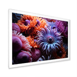 Purple Coral Marine Animals Harmony - Marine Animals Framed Canvas Art