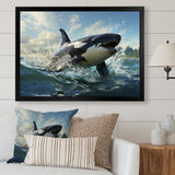 White Black Marine Animals Majestic Orcas - Marine Animals Bedroom Wall Art