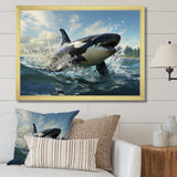 White Black Marine Animals Majestic Orcas - Marine Animals Bedroom Wall Art