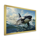 White Black Marine Animals Majestic Orcas - Marine Animals Bedroom Wall Art