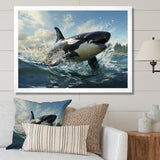 White Black Marine Animals Majestic Orcas - Marine Animals Bedroom Wall Art
