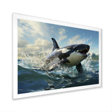 White Black Marine Animals Majestic Orcas - Marine Animals Bedroom Wall Art