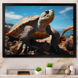 Green Blue Turtle Portrait Stunning - Marine Animals Wall Art Prints
