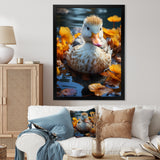 Yellow White Marine Animals Portrait - Yellow Marine Animals Wall Art